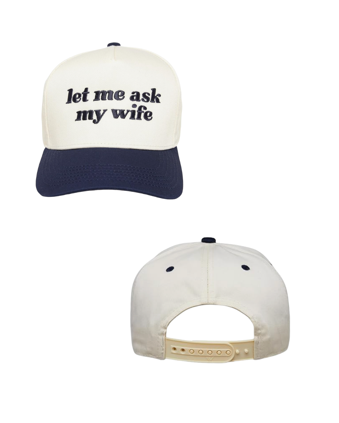 Modern Homestead Supply Presents "let me ask my wife" 5 Panel Navy Hat