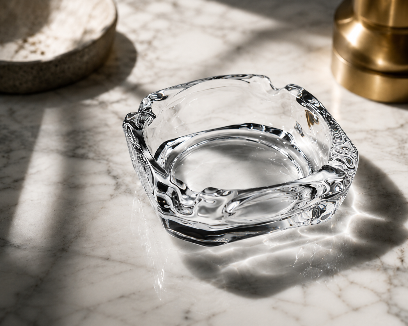 Traditional Square Glass Ashtray