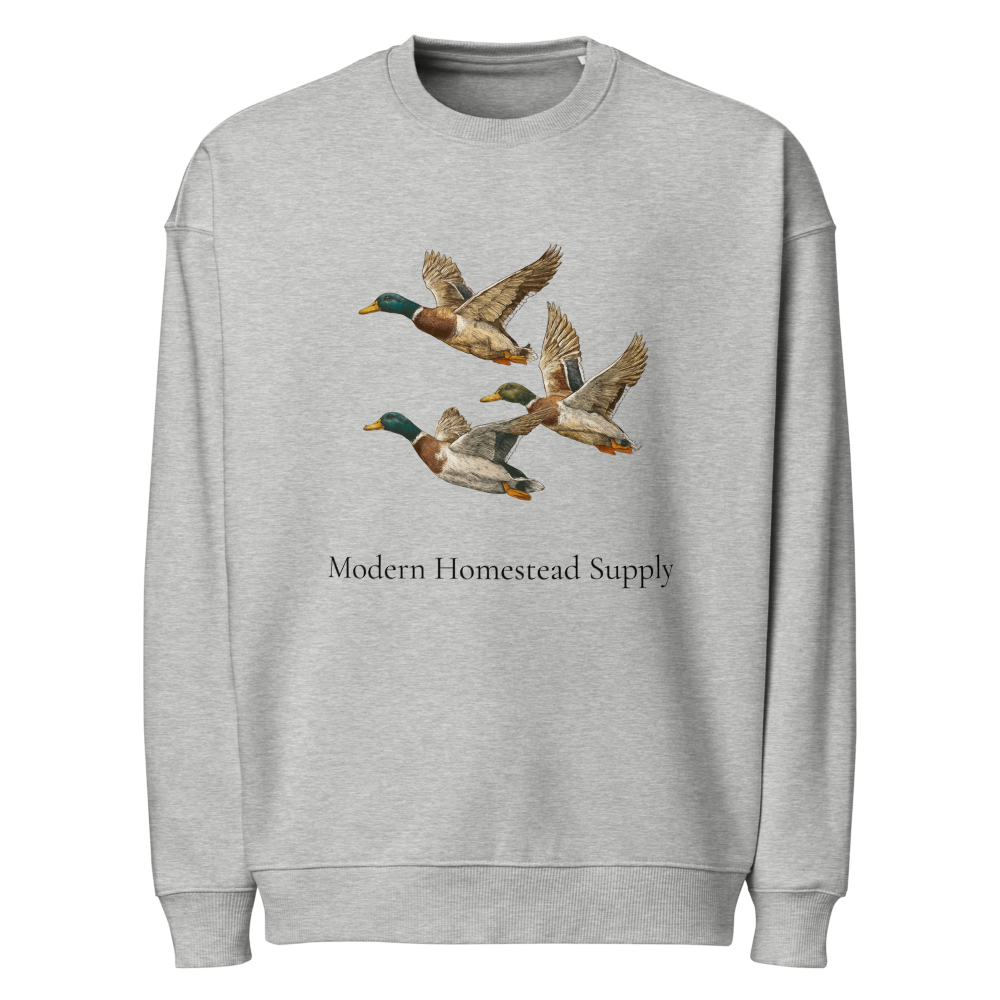 Modern Homestead Supply Premium Mallard Forest Crewneck (Heather Gray) Sweatshirt