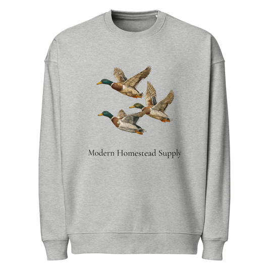 Modern Homestead Supply Premium Mallard Forest Crewneck (Heather Gray) Sweatshirt