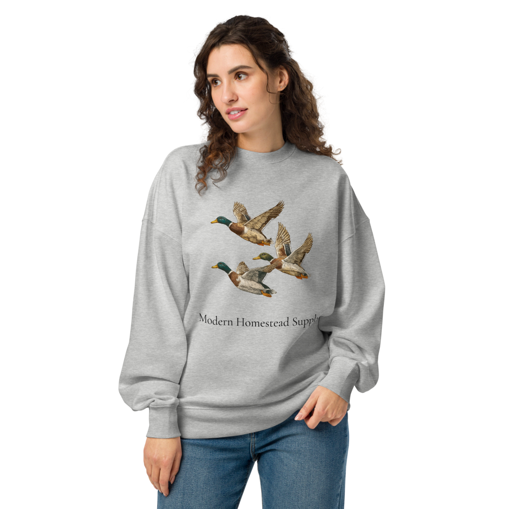 Modern Homestead Supply Premium Mallard Forest Crewneck (Heather Gray) Sweatshirt
