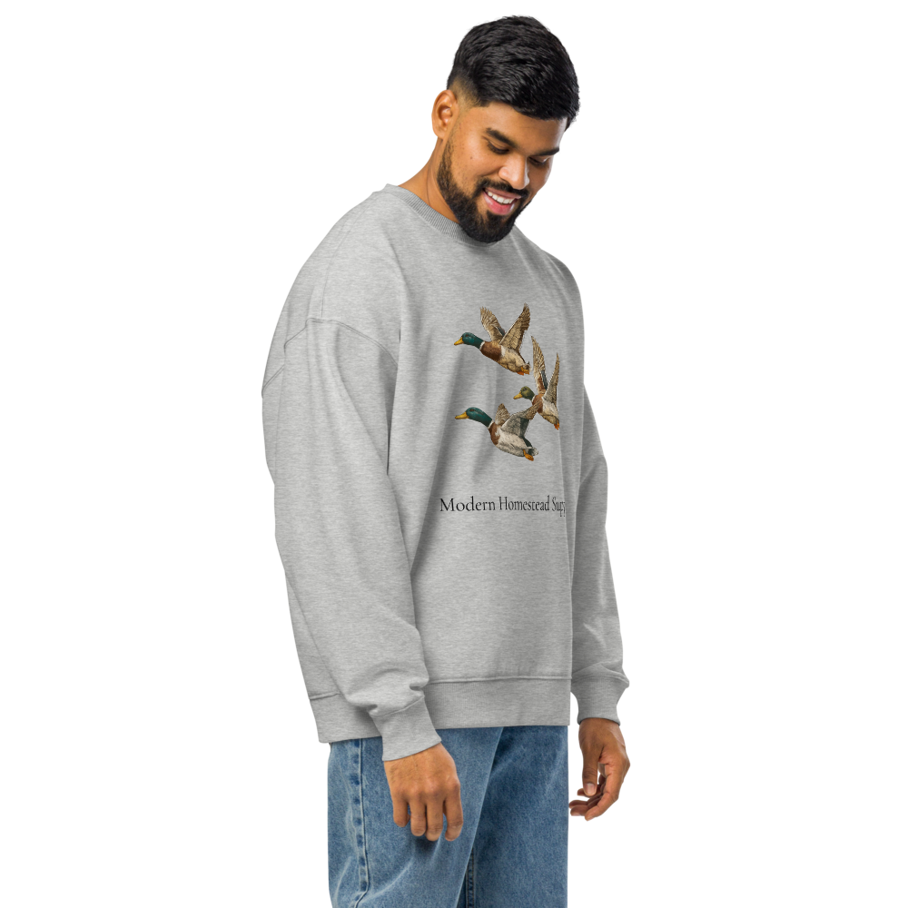 Modern Homestead Supply Premium Mallard Forest Crewneck (Heather Gray) Sweatshirt